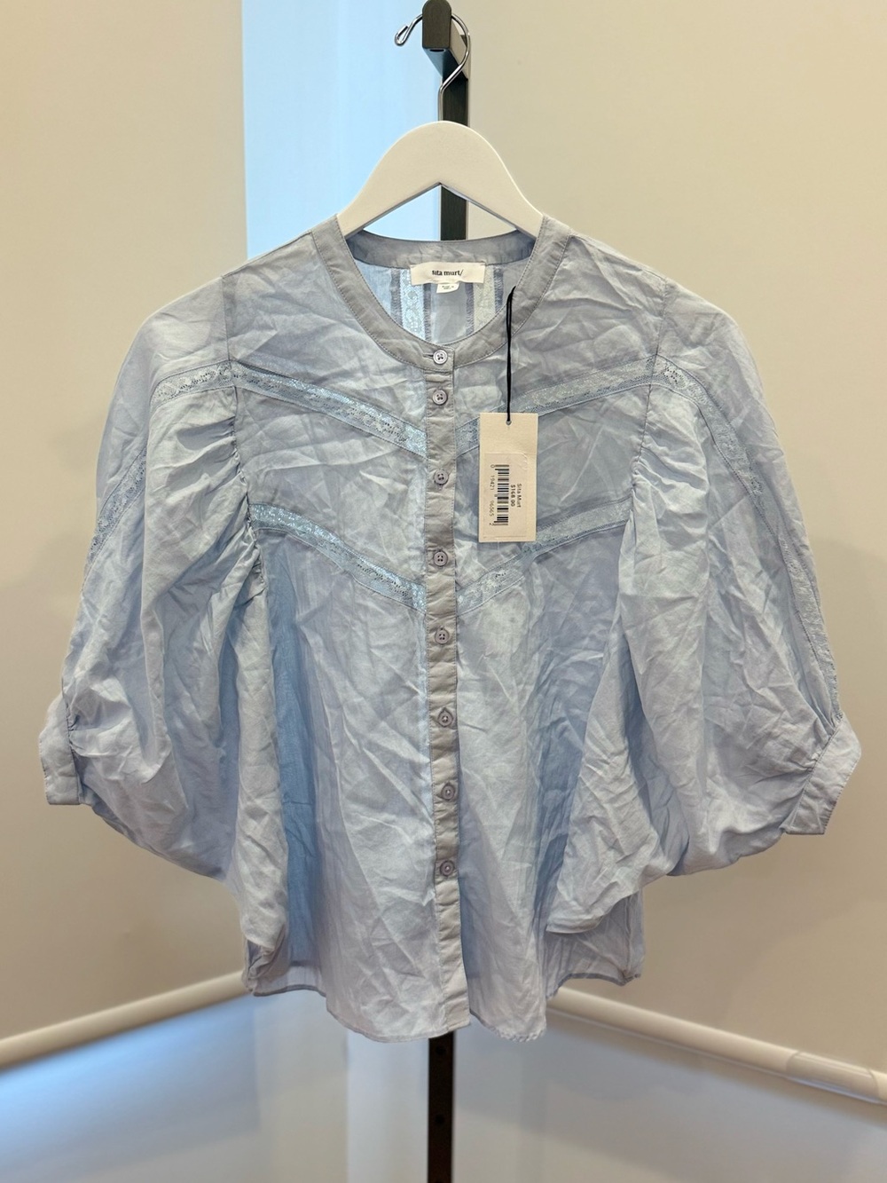 Sita Murt Peasant Top - Baby Blue